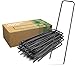 Produktbild GardenGloss® Erdanker aus Stahl unverzinkt (25 Stück) - Stabile Bodenanker für Unkrautvlies, Gartenvlies, Zaun & Netz - 150 MM Lang, 25 MM Breit, Ø 2.7 MM Schwarz