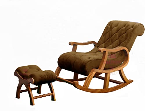 Image of CRAFTCITY Ergonomic Rosewood Rocking Chair