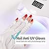 VOLLUCK 1 Pairs Anti-UV Shield Glove, UPF50+ Fingerless UV Protection Glove for UV and LED Manicure Lamps Dryer Nail Art Skin Care Glove (White)