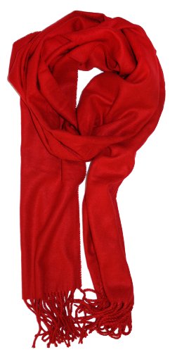 LibbySue--Solid Color Cashmere Feel Winter Scarf in Classic Red2