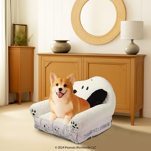 kashima® Sofá-cama Peanuts™ Snoopy Comic Pet – Sofá de pelúcia macia para cães e gatos, almofada rem