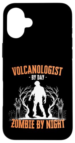 Volcanologist by Day Zombie by Night 面白い ハロウィン 不気味 スマホケース iPhone 16 Plus 用
