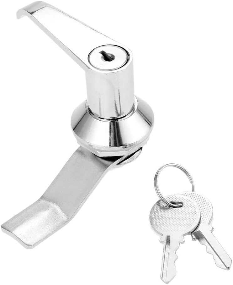 Zinc Alloy T Handle Lock Kit with Keys Truck Camper Garage Door - Silver, 98x96 mm, Secure Locking Mechanism Compatible with Truck Cap and Garage Applications