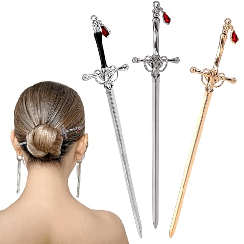 Hecila 3PCS Ancient Style Sword Hair Chopsticks Sword Hair Pin Set...