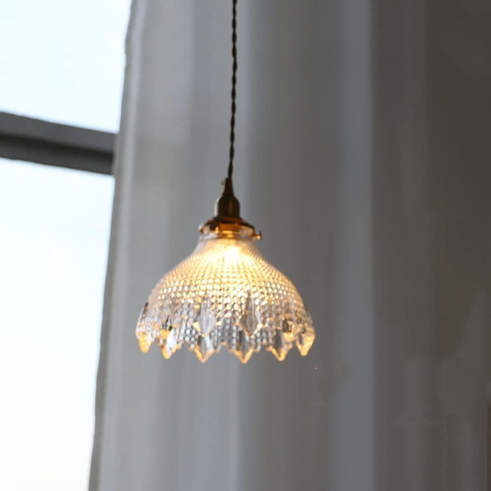 Suspension en Verre Clair Dôme Texturé pour Éclairage de Plafond Moderne - 8