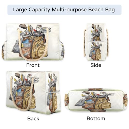 Tote Beach Bags for Women with Zipper Large Waterproof Sandproof Swim Pool Gym Travel Bag4
