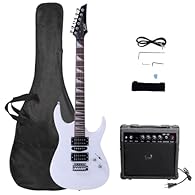 H-S-H PICKUPS & 5-WAY SWITCH: Bonnlo electric guitar features humbucker-single-humbucker pickups with a 5-way switch, 1x volume, and 1x tone control. Adapts to blues, rock, pop, and more, offering versatile sound adjustment for balanced clarity in an...