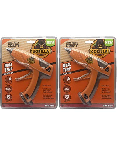 Gorilla 100426 Full-Size Hot Glue Gun, Orange- 2 Item