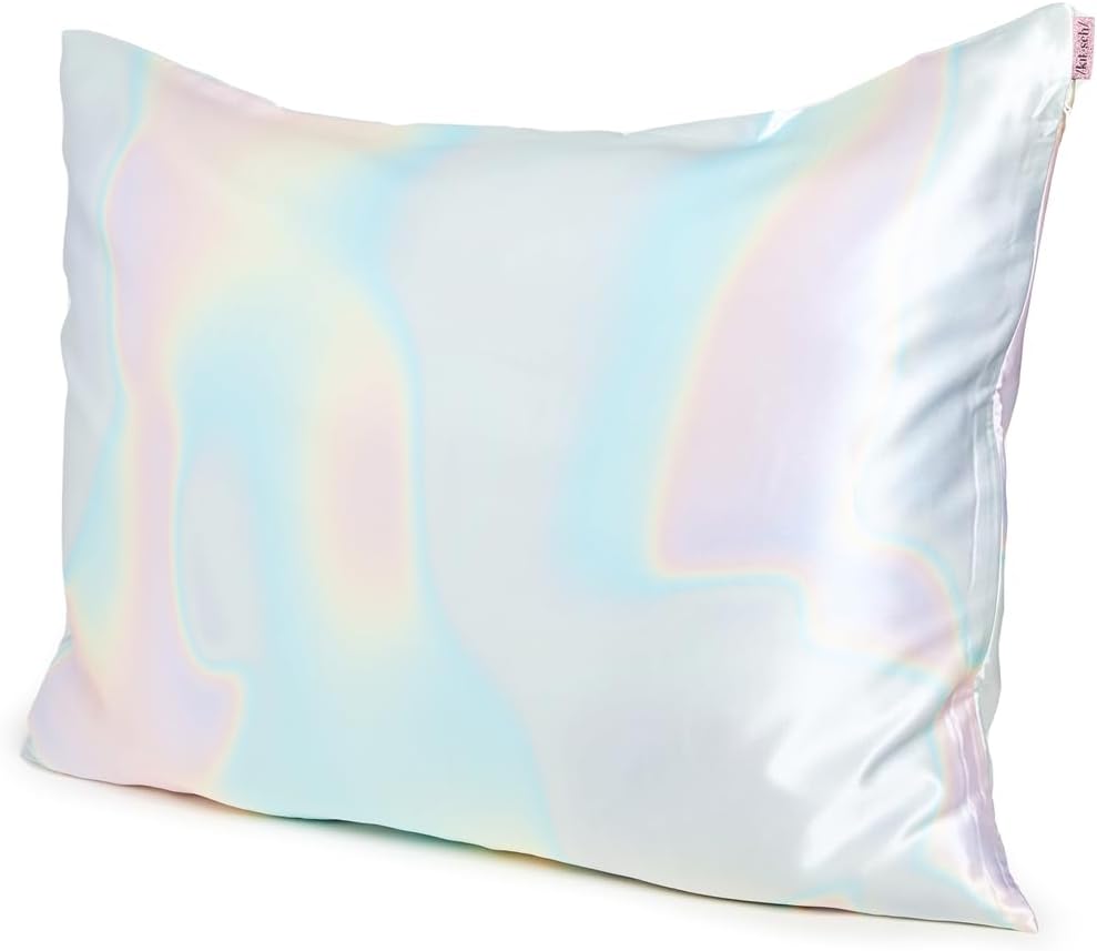 Kitsch Satin Pillowcase with Zipper for Hair & Skin - Softer Than Silk Pillow Cases, Smooth Cooling Satin Pillow Case, Wrinkle-Free, Machine Washable - Pillow Cases Standard Size (19x26) - Aura Standard/Queen (1 Pack) Aura - 4