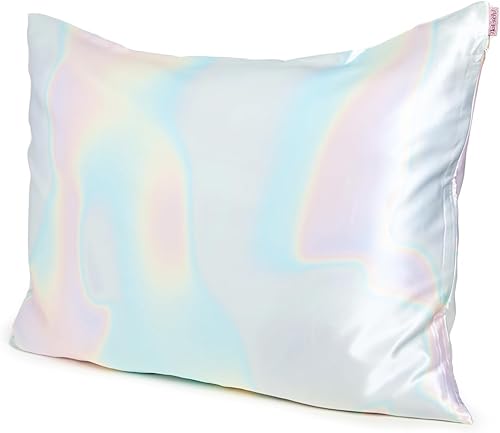 Vista 4 de Kitsch - Funda de almohada de satén con cremallera de tamaño queen/estándar, para el cabello y la piel, funda refrescante más suave que la seda