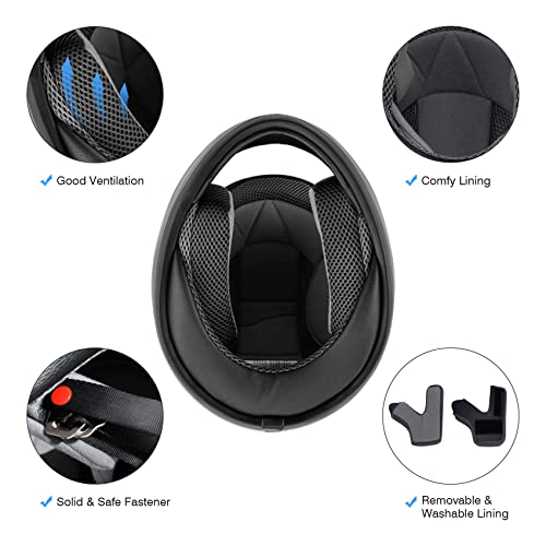 Image of SLMOTO Full Face Motorcycle Helmet Gloss Black Street Bike DOT Approved | Glossy Black Full Face Motorcycle Helmets for Men Women. Breathable Multi-Ventilation Design Riding Gear. Large Size Pad
