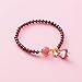 shangwang Einfache handgewebte Kawaii Keramik Cat Charm Seil Armband Quaste Perlen Frauen Modeschmuck Perlen-Weinrot