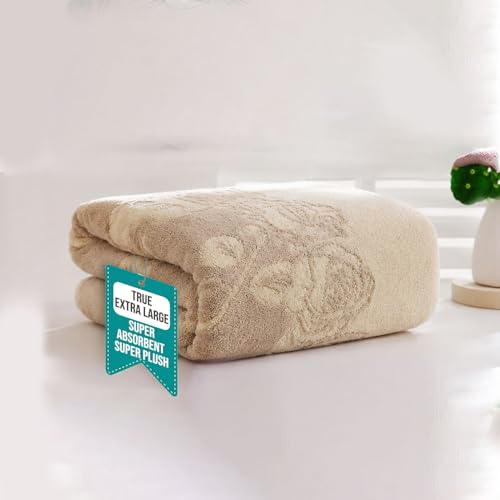 MAXOSHINE Extra Large Size Towels for Bath-Super Soft Jumbo Bath Towels with Hanging Loop-Highly Absorbent Quick Drying Bathing Towel for Men & Women-90x170 cm