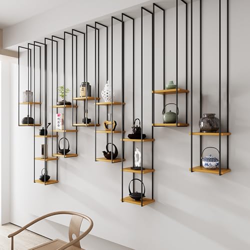 AYVADA Estantes Colgantes de Techo, estantes de Vino montados en la Pared, Soporte de Almacenamiento de Arte de Hierro, estantes flotantes de decoración del hogar para Cocina, Comedor (30 x 30 x 11
