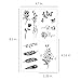One Grace Mini Nature Temporary Tattoos - Realistic Long Lasting Waterproof Tiny Tattoos - Black and White Butterflies Bird Flower Rose Tree Branch Boho Small Tattoos for Women and Men