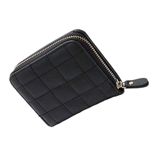 ifundom Tarjetero Corto Creadit para Mujer Bordado PU Cuadrado Mini Cartera Dinero Cartera PU Cuero Monedero Cover