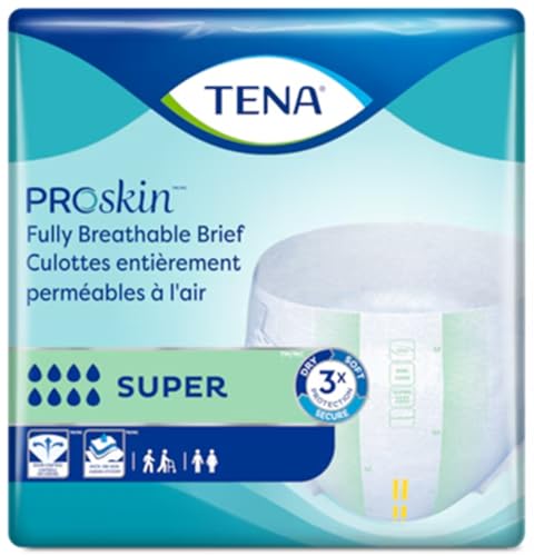 Tena ProSkin Super Adult Incontinence Brief L Heavy Absorbency Overnight, 67501, 56 Ct