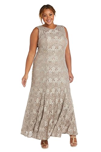 R&M Richards Womens Petites Lace Long Evening Dress4