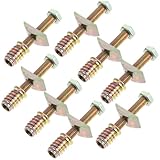 MAGICLULU 8 Sätze Teiliges Gewindestangen verbindungsset für Bettrahmen und Kinderbett Rostbeständige Schrauben und Muttern Stabile Möbelverbinder für Reparatur und Ersatz für Betten Sofas