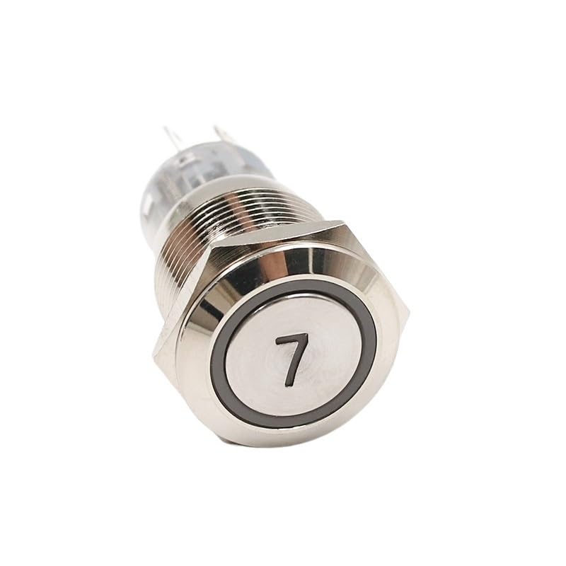Bouton-poussoir loquet en métal étanche 19mm à LED jaune 24V