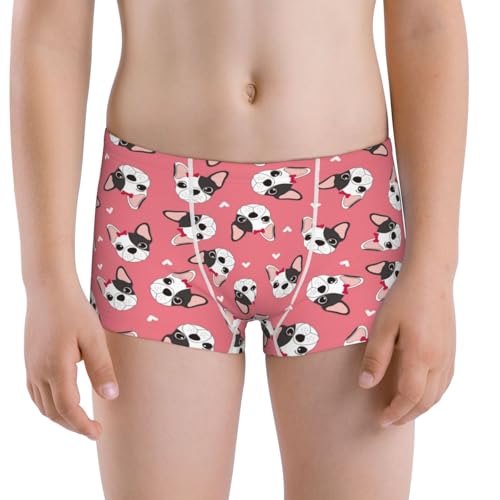 Boys' Cotton Boxer Brief Soft Underwear-French Bulldog Face