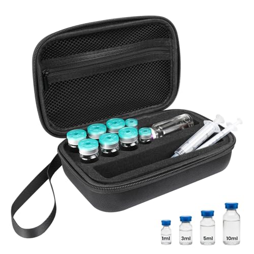 Insulin Fridge Holder Storage Case 10 Slots Fits Standard 1 to10ml Vials 30ml Bac Water Bottle and Diabetic Accessories Adjustable Insulin Vial Organizer Bag