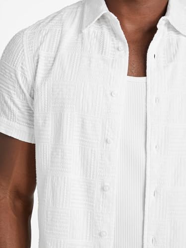GUESS Men's Short Sleeve Idris Embroidery Shirt3