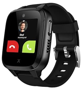 XPLORA Kidzi - Telefon Uhr für Kinder (mit SIM-Karte) 4G, Anrufe, Nachrichten, Schulmodus, SOS-Funktion, GPS, Kamera, Schrittzähler - inkl kostenlosem Tarif-Vertrag für 3 Mon. (SCHWARZ)