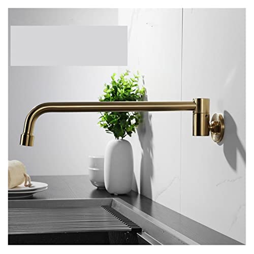 Grifo de llenado de ollas de latón alto con caño plegable acabado dorado 3