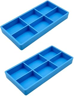 AmeiCan Goods 2/Pcs Dental Autoclavable Cabiet Tay #20 Plastic 6 Compartment Organizer Tray to Organize disc, Wheels, Stones and ect. 8"L x 4"W x 1"H (Blue)