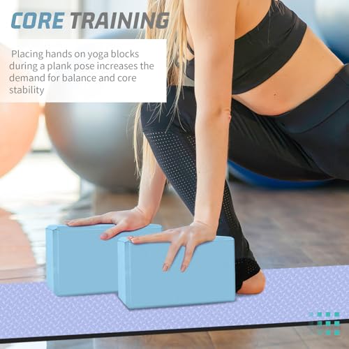 2025 Yoga Blocks 2 Pack, EVA Foam Yoga Block Supportive Latex-Free, Non-Slip Exercise Blocks, Yoga Accessories for Pilates, Meditation, Balance, Stretching and Deep Poses