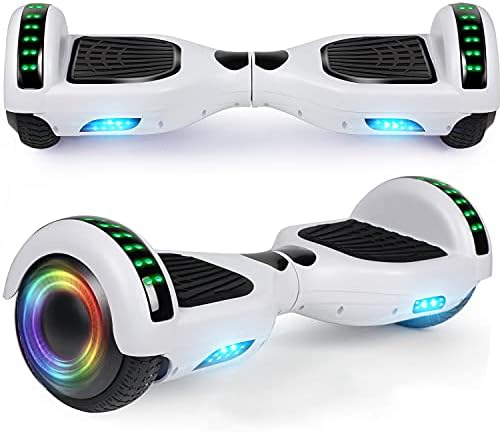 LIEAGLE Hoverboard, 6.5" Self Balancing Scooter Hover Board with UL2272 Certified Wheels LED Lights for Kids Adults(A02 White)