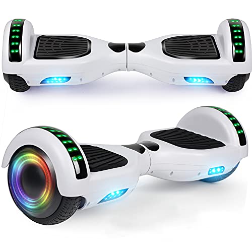 LIEAGLE Hoverboard, 6.5" Self Balancing Scooter Hover Board with Many Certified Wheels LED Lights for Kids Adults(White) Visit the LIEAGLE Store