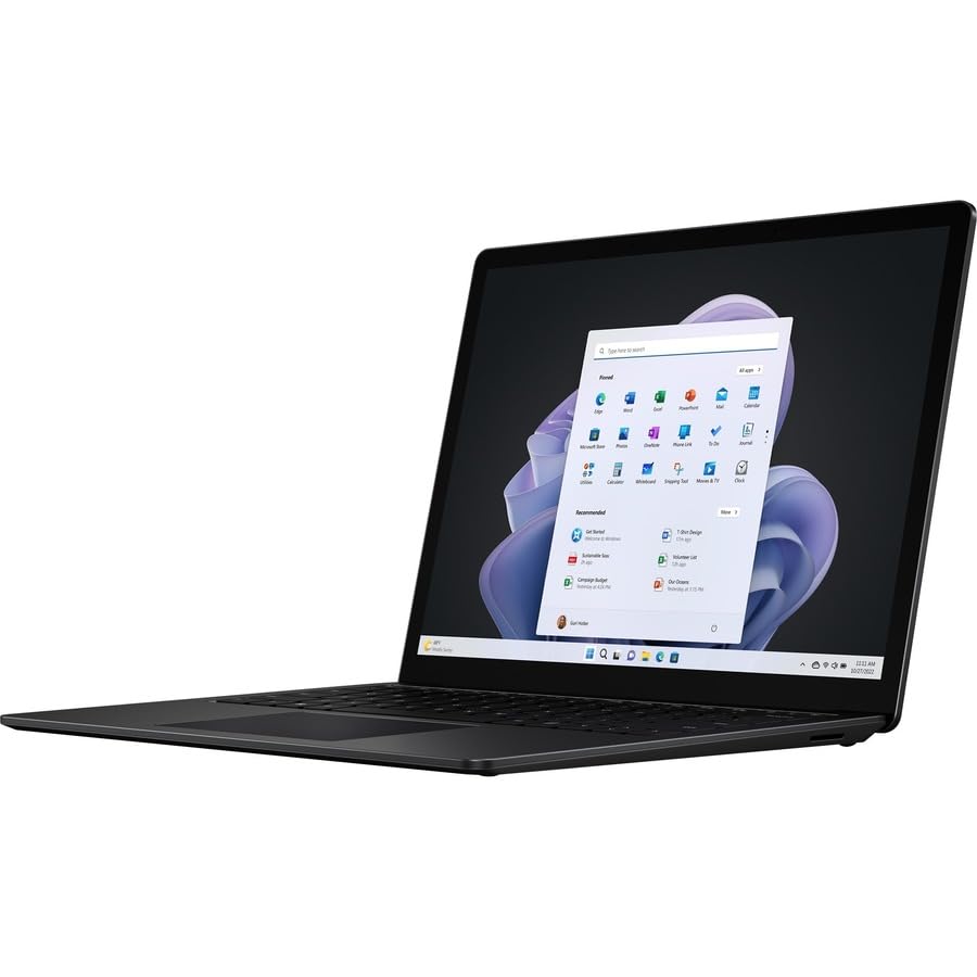 Image of Microsoft Surface Laptop 5 13.5 inch Touchscreen Notebook - 2256 x 1504 - Intel Core i7 12th Gen i7-1265U - Intel Evo Platform - 16 GB Total RAM - 512 GB SSD - Matte Black