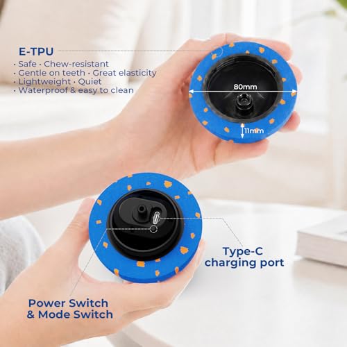 Fsitego Interactive Dog Ball Toys, Automatic Moving Bouncing, Rotating Smart Dog Toy for Small, Medium, Large to Keep Them Busy, Durable E-TPU Material & IP65 Waterproof, 5H Continuous Use(Blue) — view 6