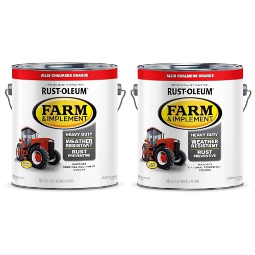 Image of Rust-Oleum 280176-2PK Farm & Implement Enamel Paint, Gallon, Allis Chalmers Orange, 2 Pack