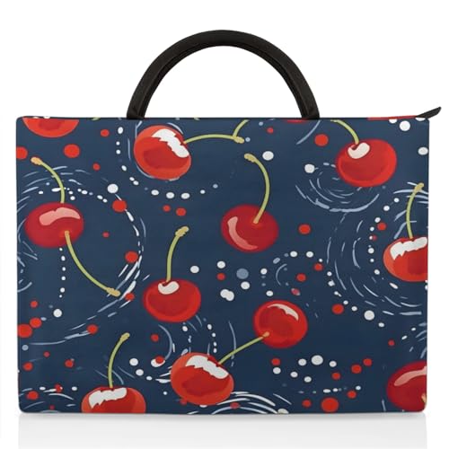 Watercolour Cherries Laptop Sleeve with Handle Waterproof Computer Carrying Case