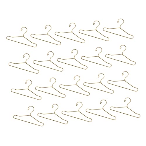 BCOATH 20 Pcs Mini Doll Hanger Set Metal Doll Clothing Rack for Outfits Storage