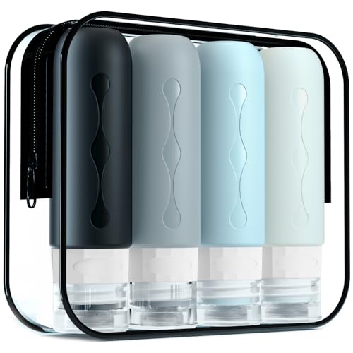 Image of Gemice Travel Bottles for Toiletries, Tsa Approved, Travel Size Containers, BPA Free Leak Proof Tubs Refillable Liquid Accessories for Cometic Shampoo and Lotion Soap