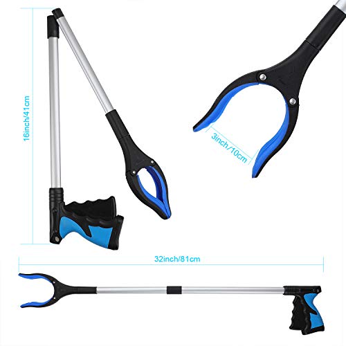 Reacher Grabber Tool, 32" Foldable Grabber Reacher for Elderly, Lightweight Extra Long Handy Trash Claw Grabber, Reaching Assist Tool for Trash Pick Up, Nabber, Litter Picker, Arm Extension - Thumbnail 6