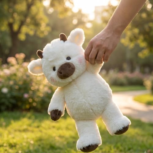 Image of Flufies Plush Soft Toys for New Born Baby and Baby Boy - Soft and Easy Wash Plush - Huggable Plush Toys for Girls and Boys - Soft Toy for Home Decor (White Running)