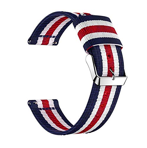 Bracelet Nylon 22mm pour Garmin Vivoactive 4 et Venu 2 Toile Verte Rose
