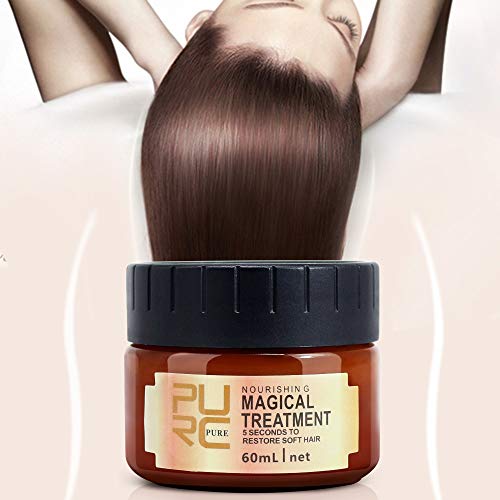 Magical Treatment Hair Mask, Professional Hair Conditioner, 5 Seconds Repair Damage, Deep Hydrating, Suitable for Dry Chemically Treated Hair- 60ml (1pc)