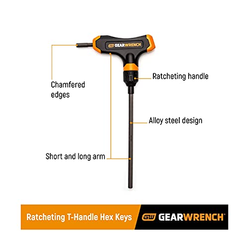 GEARWRENCH 33 Piece Ratcheting T-Handle Hex Key Set - 83518