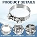 PATIKIL 92-97mm T-Bolt Hose Clamp, 2 Pack Intercooler Pipe Tube Clamps 304 Stainless Steel Radiator Hose Clamp for 3.62