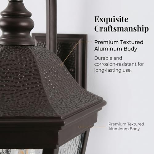 Image of Brown Exterior Wall Sconces, 21'' Large Outdoor Porch Light Fixtures