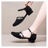 LOVSSU Zapatos De Baile Latino Zapatos de Baile Latino for Mujer, de salón, Negros, for Salsa, tacón bajo de 3,5 cm, for Samba y Tango, Suela Blanda for Fiesta. para Mujer(43)