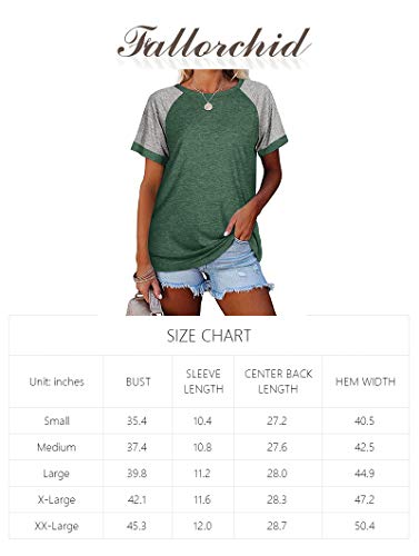 Fallorchid Women's Short Raglan Sleeve T-Shirts Casual Color Block Tops #TOP5