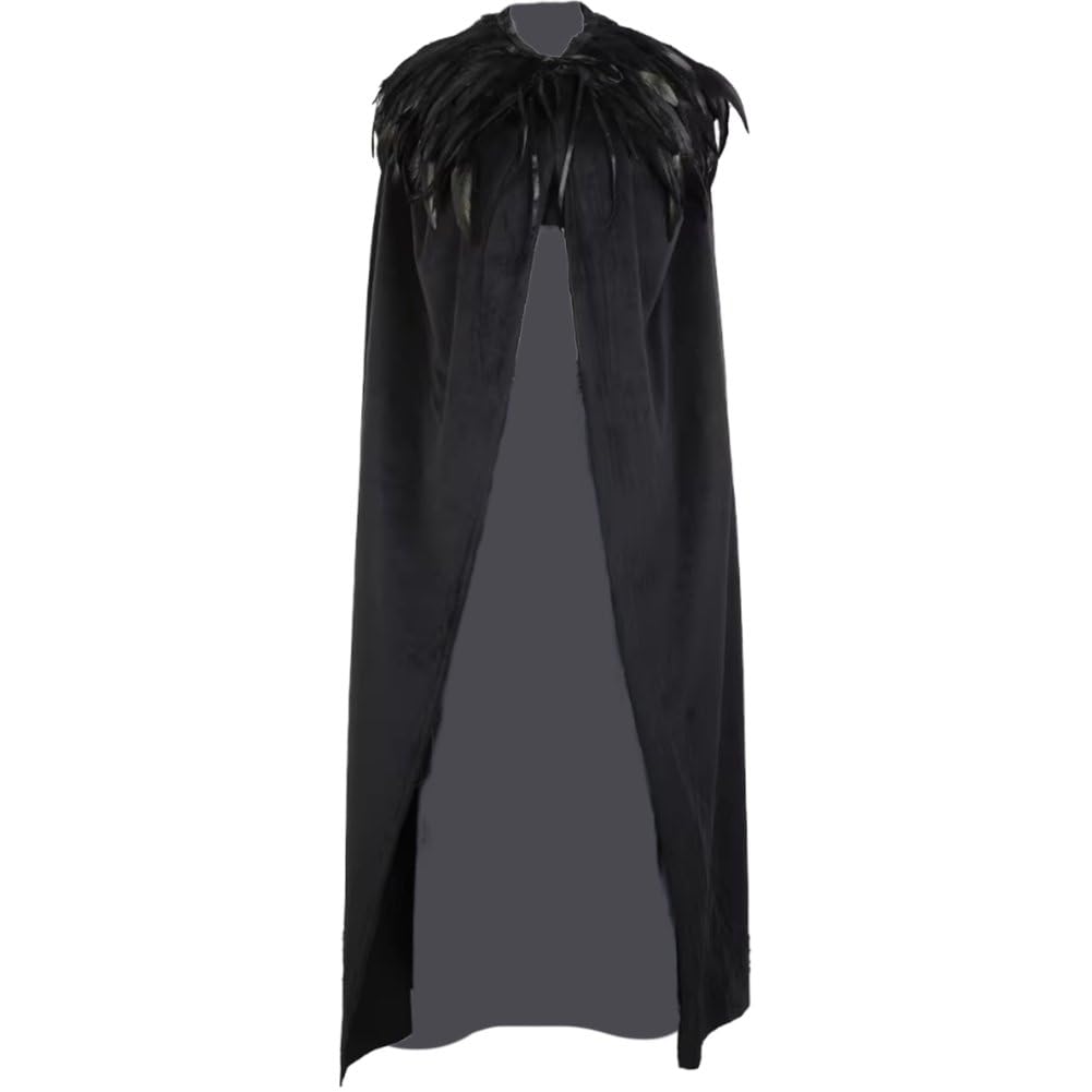 Cape à col de plumes unie et majestueuse, l'accessoire de cosplay pour femme chic