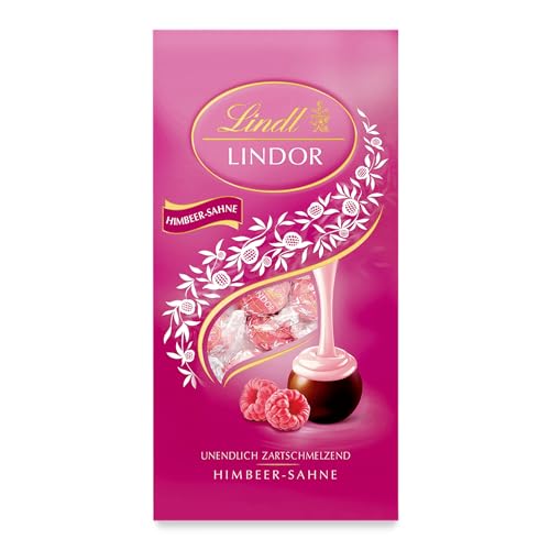 Lindt Lindor Bolsa de chocolate frambuesa | Bolsa de 137 g | Bolas con relleno termofusible infinito | Regalo de chocolate
